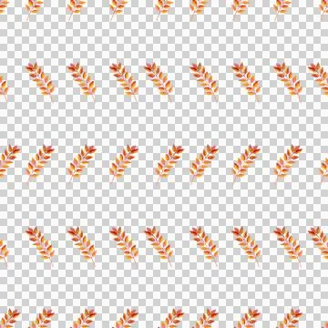 Seamless pattern of orange autumn leaves, hand drawn watercolor elements Stock Illustration