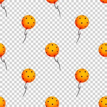 Seamless pattern with orange balloons for Halloween party. Stock Illustration