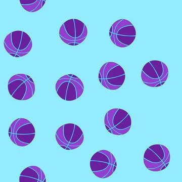 Seamless pattern orange basketball ball cartoon vector イラスト素材