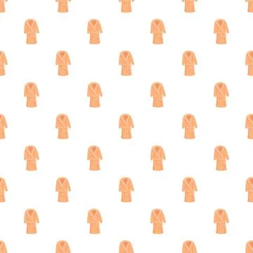 Seamless pattern of orange bathrobes on a white background Stock Illustration