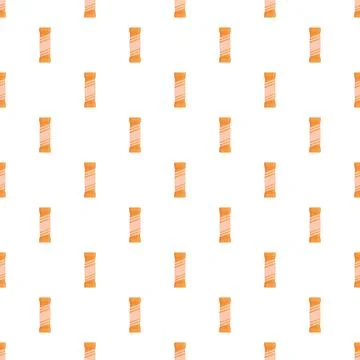 Seamless pattern of orange candy wrappers on white background イラスト素材