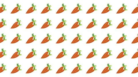 Seamless pattern of orange carrot illustrations on white background for foo.. Stock Illustration