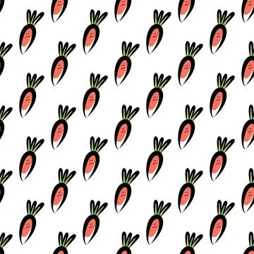 Seamless pattern of orange carrots Stock Illustration