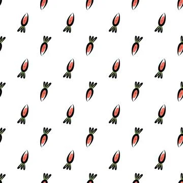 Seamless pattern of orange carrots Stock Illustration