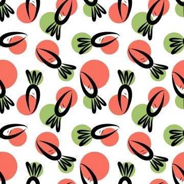 Seamless pattern of orange carrots Illustrazione stock