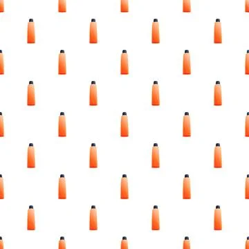 Seamless pattern of orange cosmetic bottles for beauty care Illustrazione stock