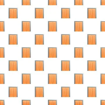 Seamless pattern with orange door icon repeating design イラスト素材