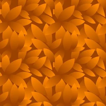 Seamless pattern orange dry leaves repeating wallpaper for design. Stock Illustration