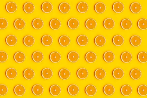 Seamless pattern with orange fruit slides Foto stock