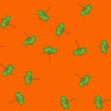 Seamless pattern orange fruit tree growing citrus cartoon Stock Illustration