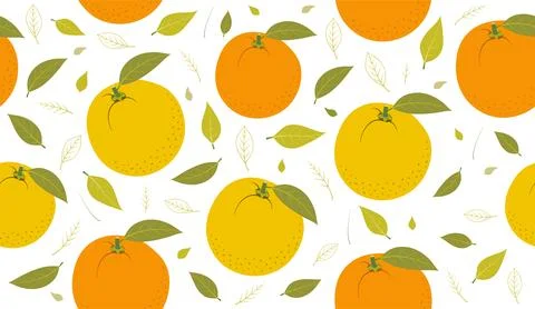 Seamless pattern with orange fruits Stock Illustration