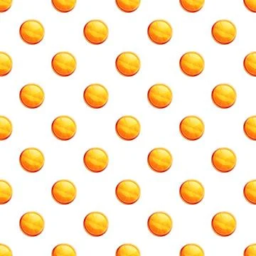 Seamless pattern with orange geometric circular shapes Stockillustratie