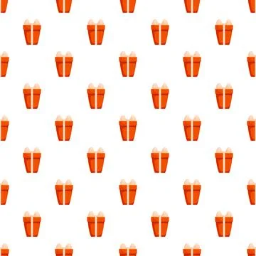 Seamless pattern with orange gift boxes and ribbons Stock Illustration