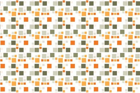 Seamless pattern of orange, green, gray and pink squares, tile pattern Stock Illustration