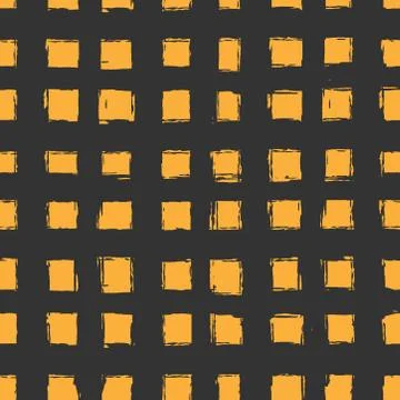 Seamless pattern with orange hand-drawn squares. texture for web Stock Illustration