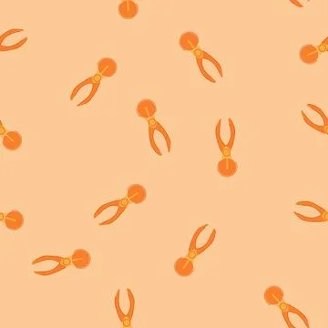 Seamless pattern orange ice cream scoop creating perfect dessert portions Illustration