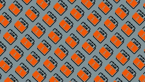 Seamless Pattern of Orange Jam Jars on a Light Blue Background. Stock Footage 325391120