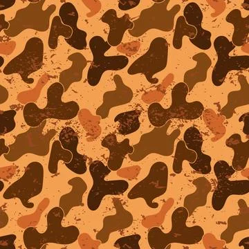 Seamless pattern orange jungle camouflage grunge Stockillustratie