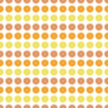 Seamless pattern with orange, lemon, grapefruit. Stockillustratie