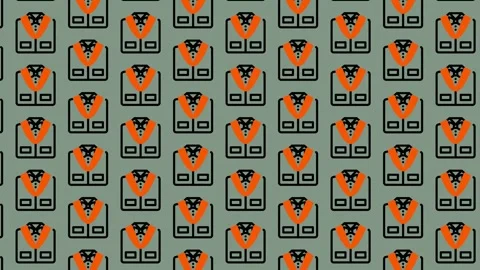 Seamless Pattern of Orange Life Jackets on Gray Background. Stock Footage 325391219