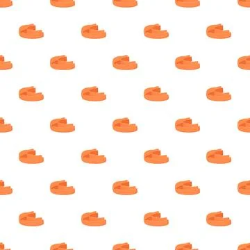 Seamless pattern with orange mouth guard for sports protection Illustrazione stock