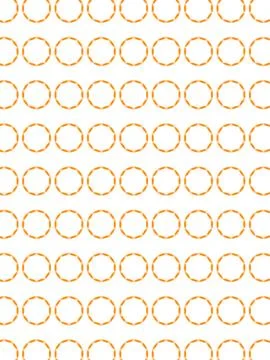 A seamless pattern of orange octagonal rings arranged in a grid Stock Illustration