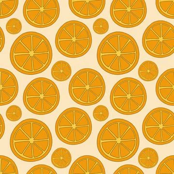 Seamless pattern. Orange oranges on a light Illustrazione stock