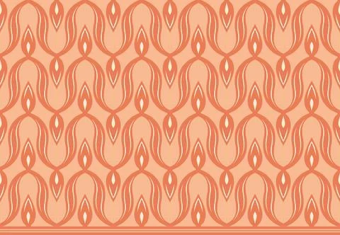 Seamless pattern with orange ornamental lines Stock Illustration
