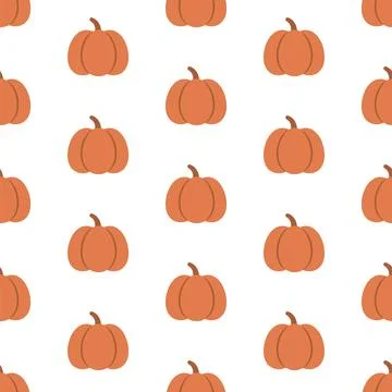 Seamless pattern with orange pumpkins for autumn and Thanksgiving design Stock Illustration