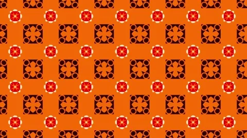 The seamless pattern of orange red and black colors with golden elements Stock Footage 201280930
