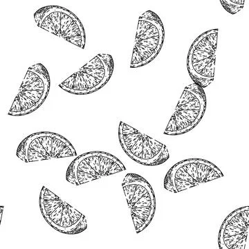 Seamless pattern orange ripe sketch hand drawn illustration Illustrazione stock