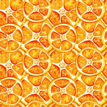 Seamless pattern with orange slices. Stock Illustration