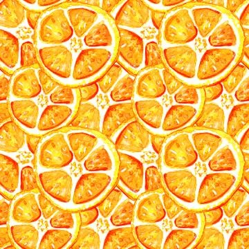 Seamless pattern with orange slices. Stock Illustration