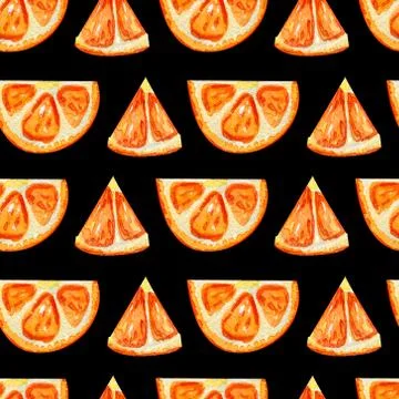 Seamless pattern with orange slices. Stock Illustration