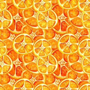 Seamless pattern with orange slices. Stock Illustration