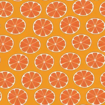 Seamless pattern orange slices. Illustrazione stock