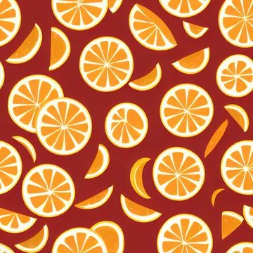 Seamless pattern orange slices. Stock Illustration