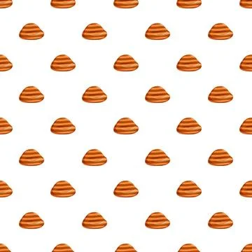 Seamless pattern with orange striped sea pebbles Stock Illustration