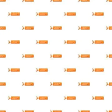 Seamless pattern with orange subscribe buttons and bell icons Stock Illustration