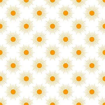 Seamless pattern with orange sun Stock Illustration