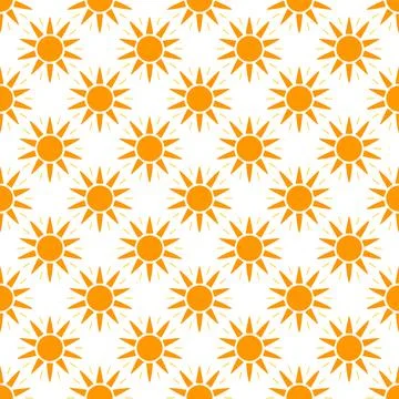 Seamless pattern with orange sun Stock Illustration