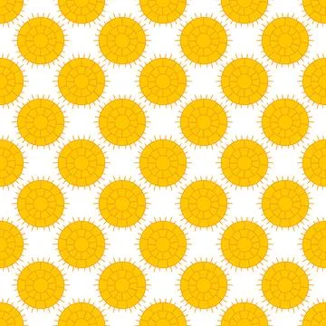 Seamless pattern with orange sun Stock Illustration