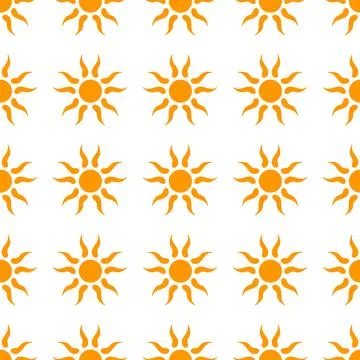 Seamless pattern with orange sun Stock Illustration