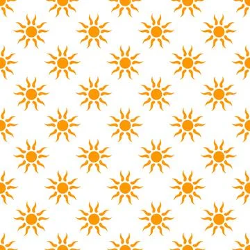 Seamless pattern with orange sun Stock Illustration