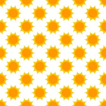 Seamless pattern with orange sun Stock Illustration
