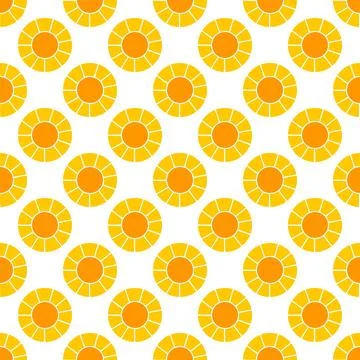 Seamless pattern with orange sun Stock Illustration