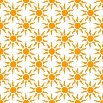 Seamless pattern with orange sun Stock Illustration