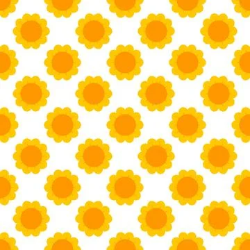 Seamless pattern with orange sun Stock Illustration