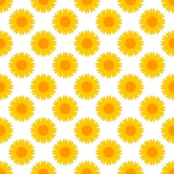 Seamless pattern with orange sun Stock Illustration