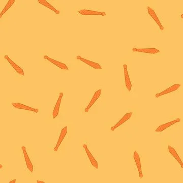Seamless pattern orange tie showing professional dress code accessory Stock Illustration